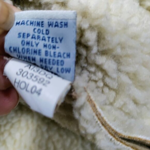 Old Navy Mens Coat M Tan Beige Faux Suede Snap Button Sherpa Lined  Size - Picture 9 of 10